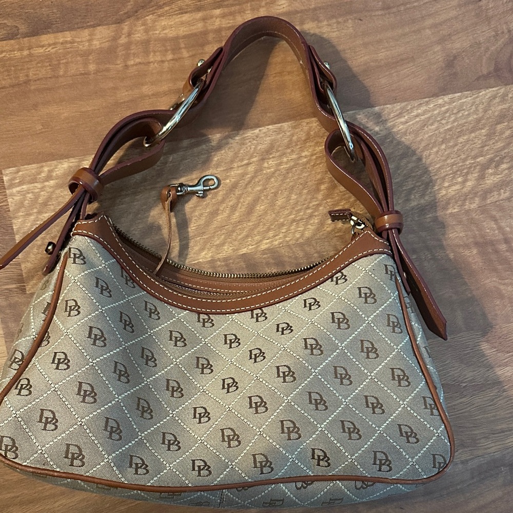 Beige/Brown Monogram Shoulder Bag